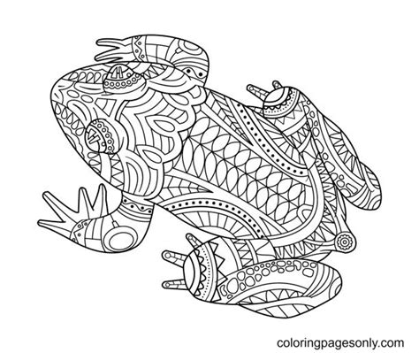 Frog Amphibian Zentangle Coloring Page Free Printable Coloring Pages