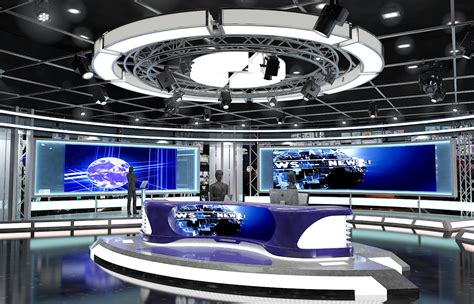 Virtual Tv Studio News Set 1 3d Model Flatpyramid