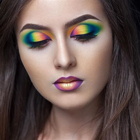 Neon Multicolor Makeup Makeup Eye Looks Eye Makeup Art Crazy Makeup