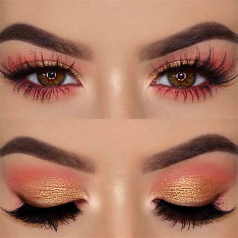 #selfie #ethereal and vaguely threatening #haircut #undercut #red eye makeup #girlfriend touched up my hair and i put on some makeup. Red and gold eye makeup idea - LadyStyle