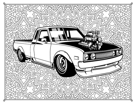 Classic Cars And Mandalas Coloring Pages 3 Print Ready Png Etsy