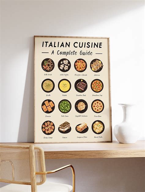 Italian Food Art Print Italian Cuisine Wall Art Food Art Food