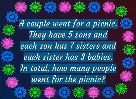 A Couple Went For A Picnic Brain Teasers