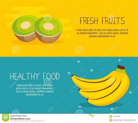 Fruits Group With Nutrition Facts Stock Vector Illustration Of Fruits