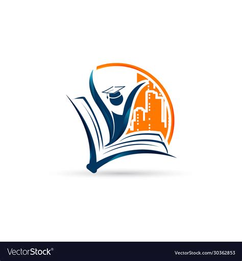Book And Student Global Study Education Logo Sign Vector Image