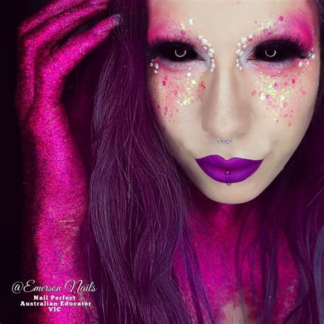 Pink Glitter Alien Makeup Alien Makeup Makeup Prom Makeup Looks