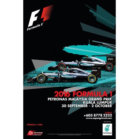 Official Formula 1 Petronas Malaysia Grand Prix Event Poster