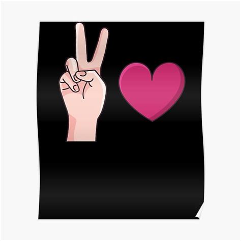 Peace Hand Sign Plus Heart Hippy Retro 70s 60s Love Freely Groovy