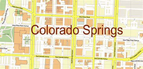 Colorado Springs Colorado Us Map Vector Extra High Detailed Street Map