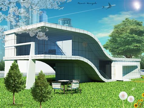 MODERN HOUSE EXTERIOR RENDER on Pantone Canvas Gallery