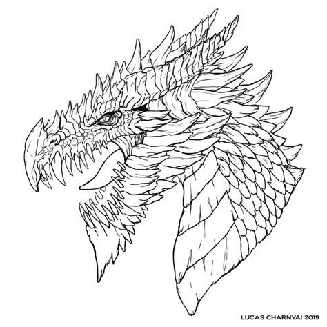 Desenho Dragao Dragon Inktober 2019 Sketch Lineart Lucas Charnyai Arte