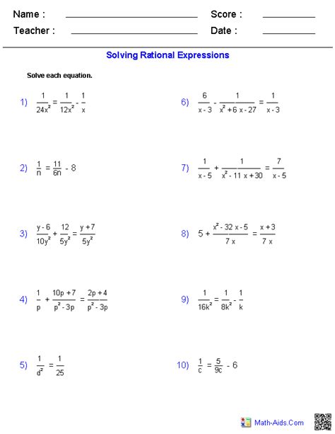Solving Radical Equations Worksheet Answer Key Algebra 2 Kidsworksheetfun