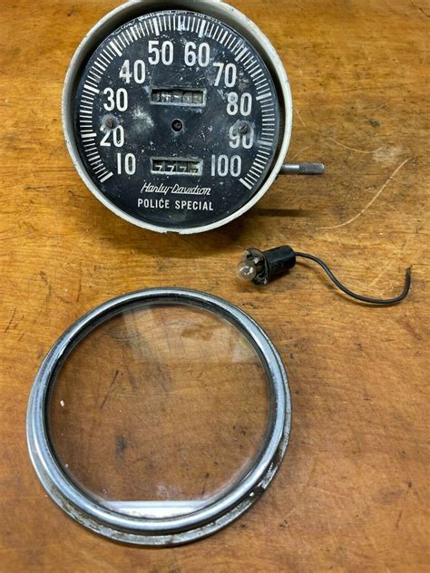 Vintage Harley Davidson Panhead Shovelhead Police Special Speedometer