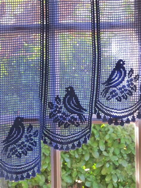 Provence Blue Lace Cafe Curtains French Lace Valance Lace Curtains