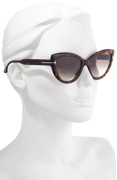 tom ford anya 55mm cat eye sunglasses in dark havana gradient roviex modesens