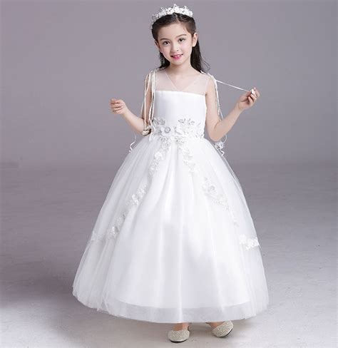 Buy Girls Wedding Party Dresses White Kids Bridesmaid