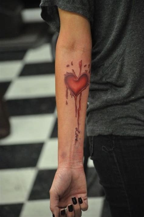 Pin By Tasha Anderkin Swanson On Ink ️ In 2020 Heart Tattoo Broken Heart Tattoo Bleeding
