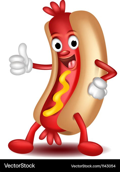 Cartoon Hotdog Royalty Free Vector Image Vectorstock