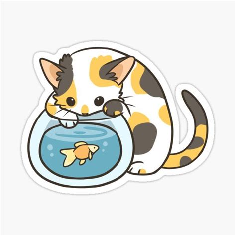Pawlove Shop Redbubble Cat Stickers Cat Sticker Set Kawaii Stickers