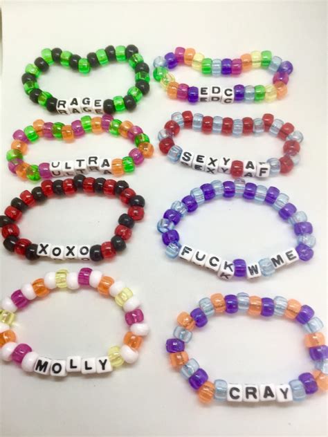 20 Custom Kandi Bracelet Lot Translucent Kandi Bracelets See Etsy