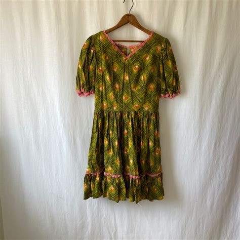 1960s handmade psychedelic housewife dress gem