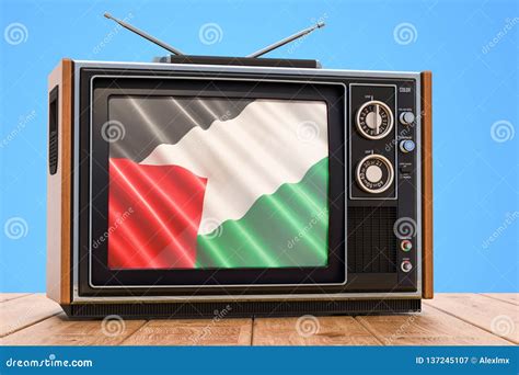 Palestinian Television Concept 3d Stock Illustration Illustration Of