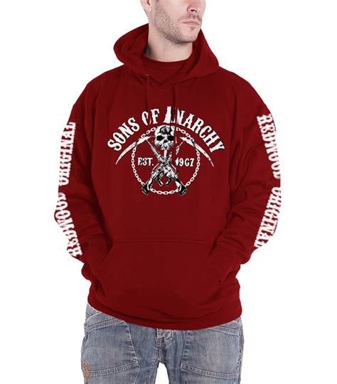 Sons Of Anarchy Hoodie Reaper Samrco Logo Soa Crew Official Mens New