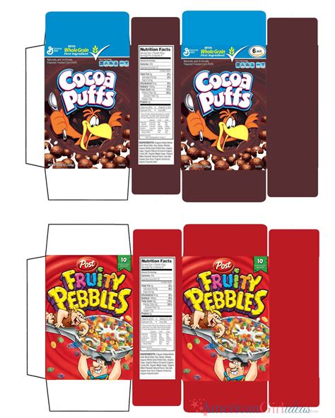 Printable Pictures Of Cereal Boxes Qwlearn