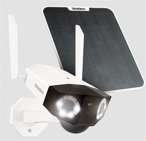 uniden app cam solo pano 3k dual lens spotlight security cam with solar panel cybershack