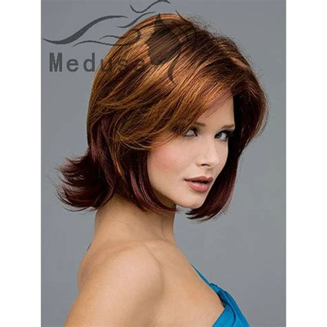 Medusa Hair Products Medium Length Layered Synthetic Bob Haircut Wigs