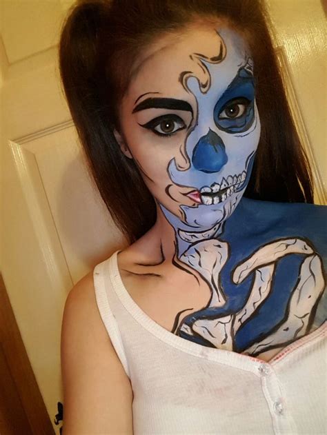 Popart Skeleton Halloween Facepaint Face Makeup