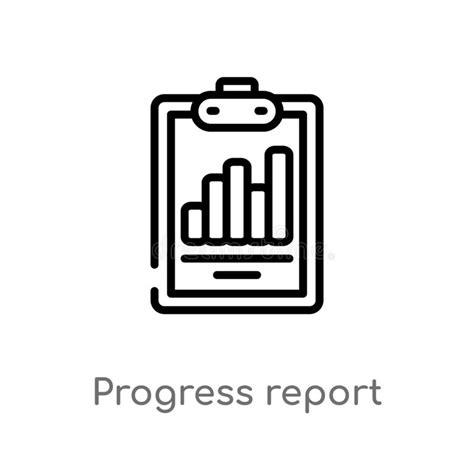 Outline Progress Report Vector Icon Isolated Black Simple Line Element