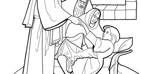 Jesus Raises Jairus Daughter Coloring Pages