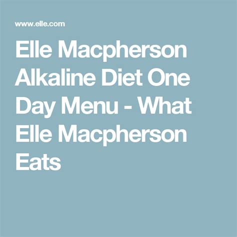Eat as much from this alkaline foods list to help you rebalance your body ph, to cure ailments and fight cancer! This Is What Elle Macpherson's Supermodel Diet Looks Like | Alkaline diet, Supermodel diet, Diet