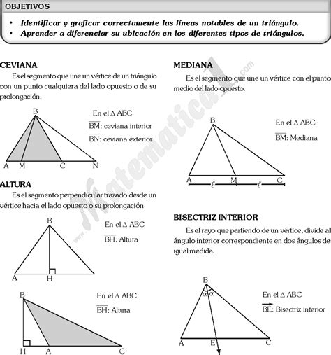 LÍneas Notables De Un TriÁngulo Problemas Resueltos