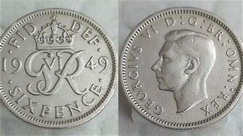 Uk 1949 Sixpence Coin Value Review Youtube