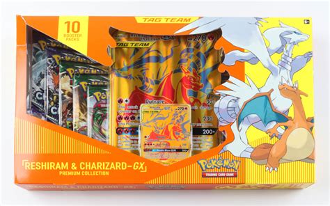 Pokémon Tcg Reshiram And Charizard Gx Premium Collection With 10