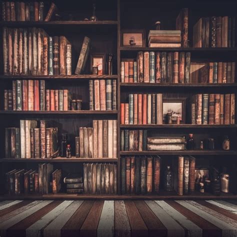 Aofoto 6x6ft Old Books On Vintage Bookshelf Photography