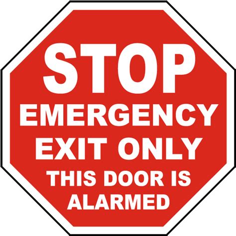 Definition of emergency exit in the definitions.net dictionary. Emergency Exit Only Door Alarmed Sign F7499 - by ...