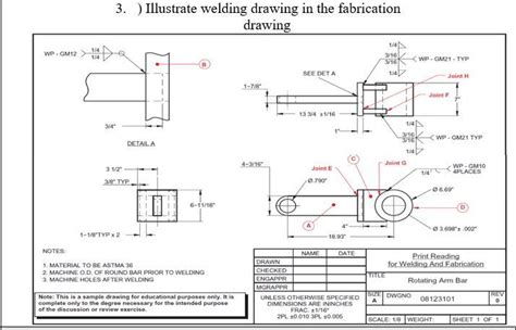 Solved 3 Illustrate Welding Drawing In The Fabrication