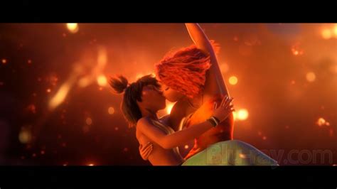 The Croods Guy And Eep Kiss