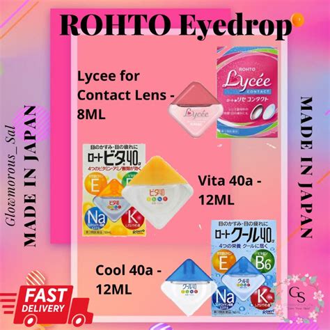 Rohto Coolvita 40α Eye Drop 12ml Lycee For Contact 8ml Made In