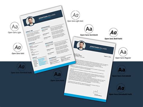 This resume template comes with two resume pages and a cover letter template. Free Photoshop Resume Template with Matching Cover Letter