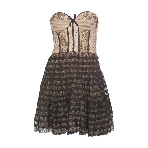 Christian Dior By John Galliano Strapless Lace Dress At 1stdibs