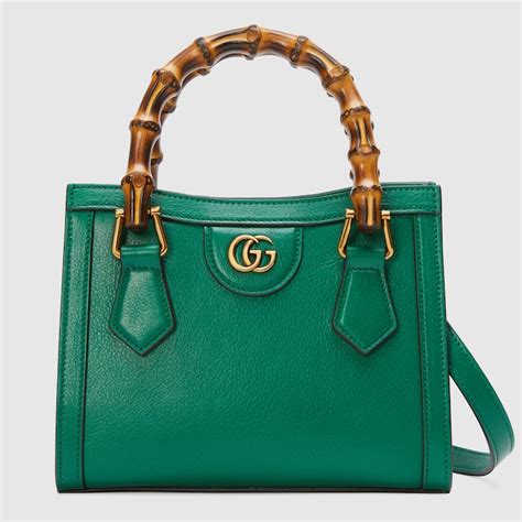 Gucci Diana Mini Tote Bag In Emerald Green Leather Gucci® Pt