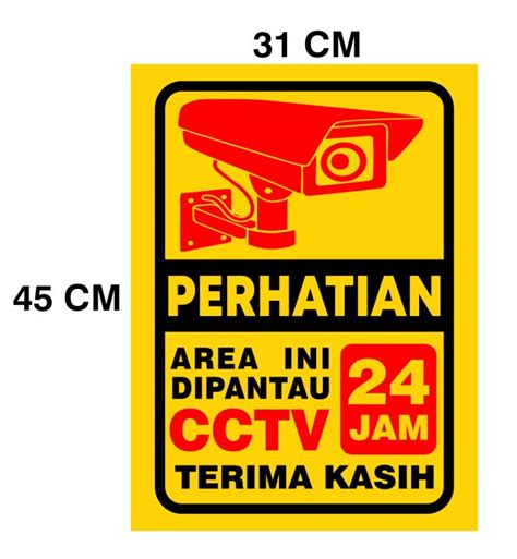 Sticker Stiker PERHATIAN AREA INI DIAWASI CCTV 24 JAM Lazada Indonesia