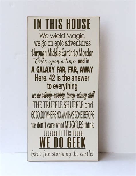 We Do Geek Wood Sign In This House We Wield Magic Epic Etsy