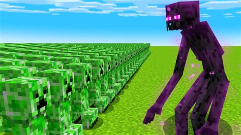1000 Creepers Vs Mutant Enderman Minecraft Mob Battle Youtube