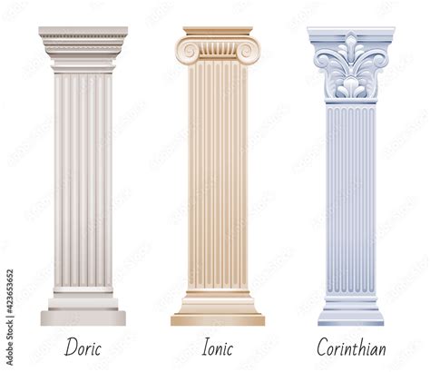 Column Pillar Vector Set Greek Or Roman Old Architecture Ancient