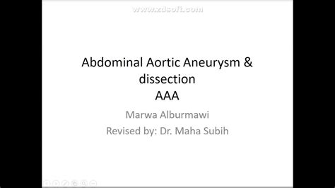 Abdominal Aortic Aneurysm Youtube